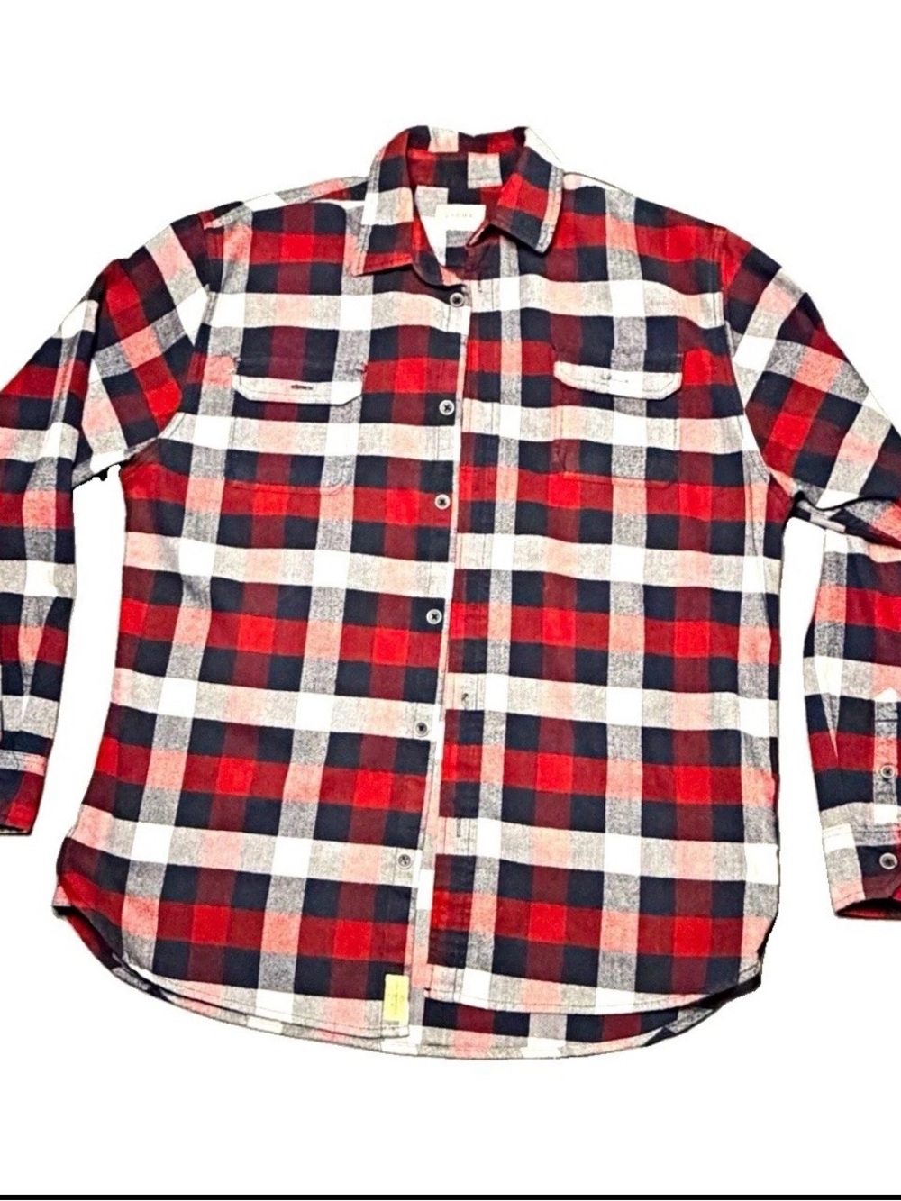 Jachs Men's Red, Black & White Plaid Long Sleeve Button-Down Shirt
